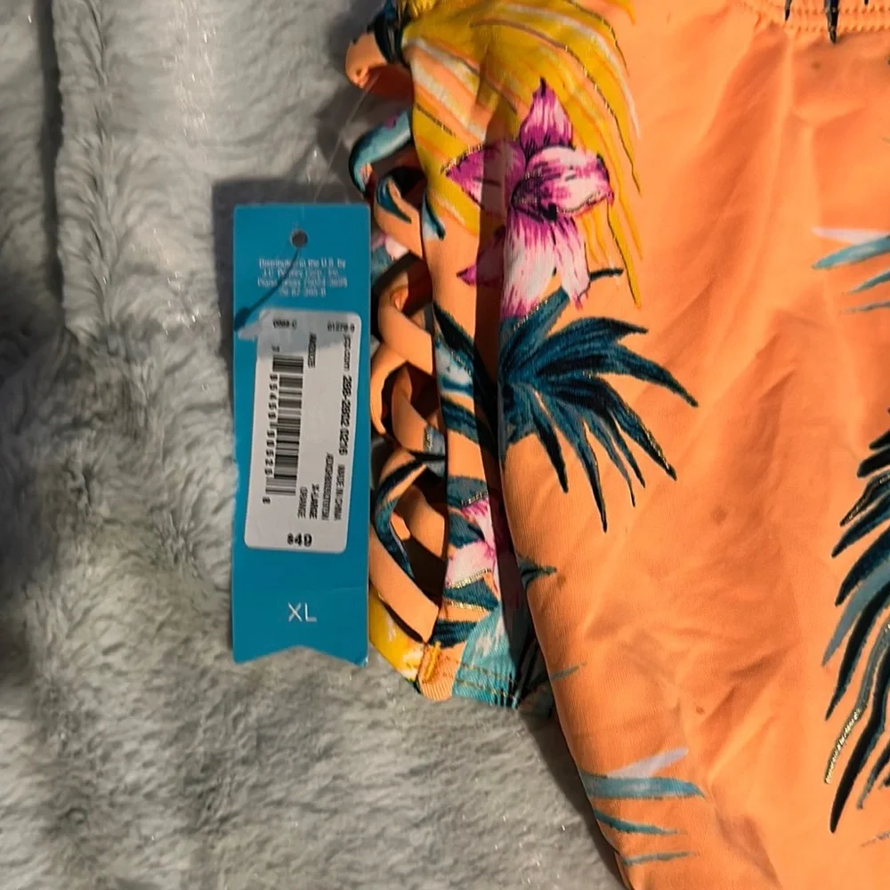 Ambrielle Floral Orange Bikini Bottom